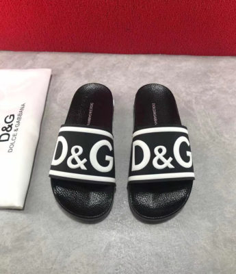 Dép Dolce nam siêu cấp màu đen hoạ tiết logo DDG05