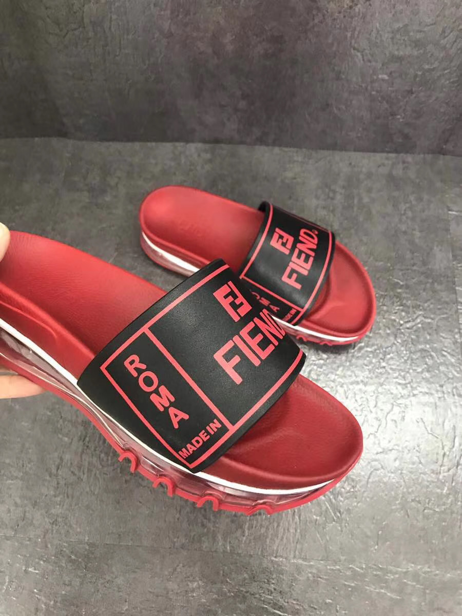 Dép Fendi nam siêu cấp đỏ chữ đen DFD05