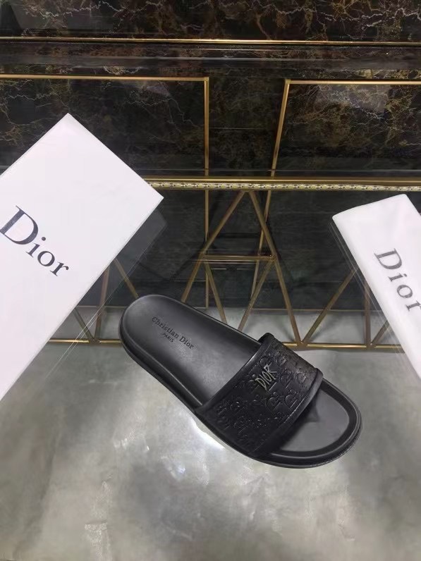 Dép Dior nam siêu cấp quai ngang họa tiết khóa logo nhỏ DDR16