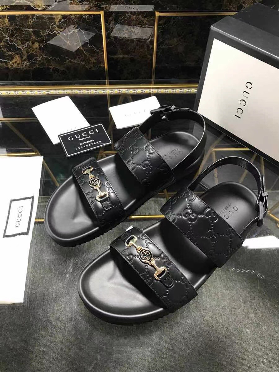 Dép Gucci nam siêu cấp sandal họa tiết logo khóa nhỏ DGC57