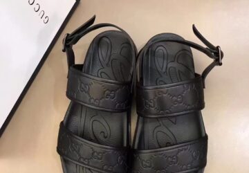 Dép Gucci nam siêu cấp sandal họa tiết logo màu đen DGC58