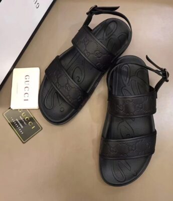 Dép Gucci nam siêu cấp sandal họa tiết logo màu đen DGC58