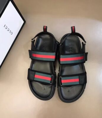 Dép Gucci nam siêu cấp sandal họa tiết quai viền xanh đỏ DGC60