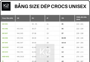 Size dép Crocs: Bảng size dép cho người lớn, trẻ em & Cách lựa chọn size phù hợp